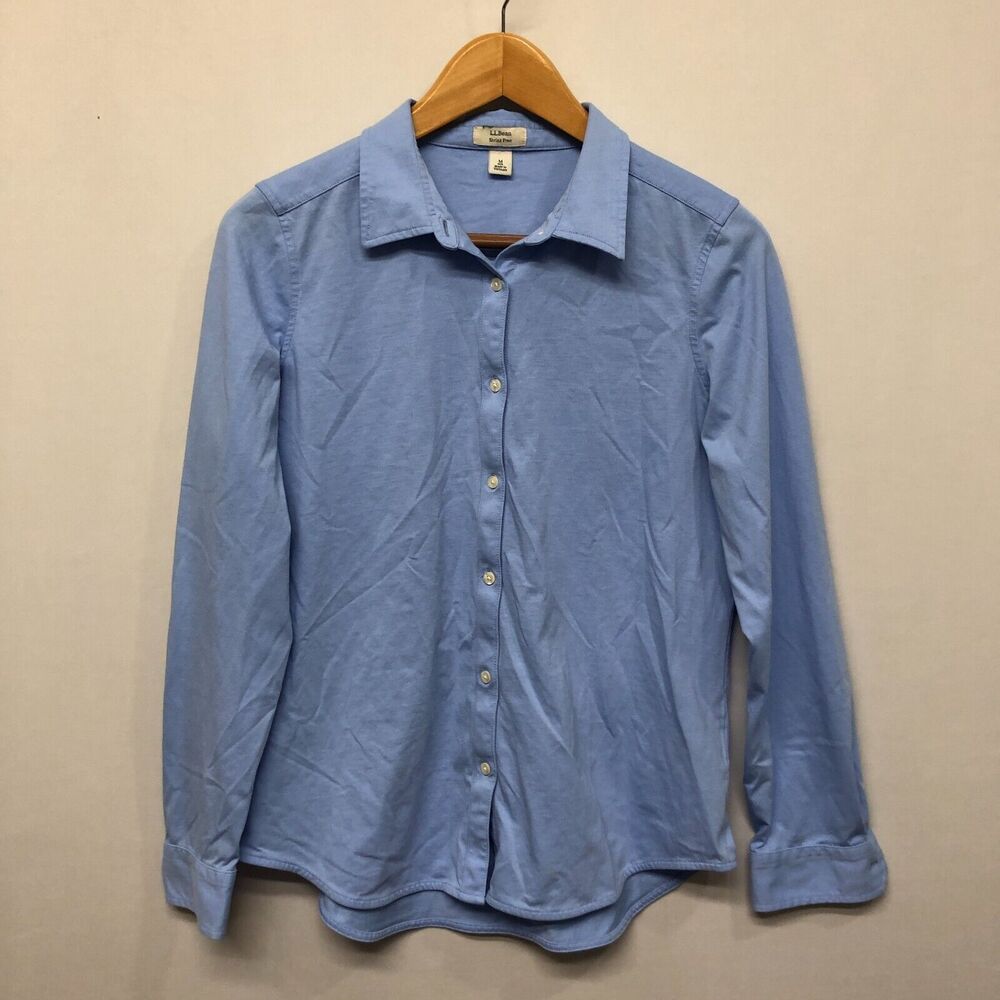 LL Bean Women Long Sleeve Shirt Top Blouse Size Medium Shrink Free B313 -10